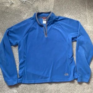 THE NORTH FACE blue 3/4 zip pullover size XL